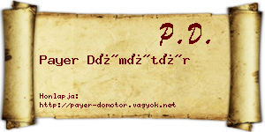 Payer Dömötör névjegykártya